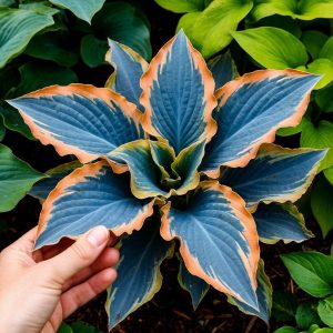 Хоста Океан Вью купить по цене от 960р. в интернет-магазине «Посадика» с доставкой почтой в в Кумертауе и по всей России – [изображение №1].