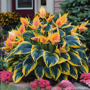 Хоста Флейм Данс купить по цене от 650р. в интернет-магазине «Посадика» с доставкой почтой в в Кумертауе и по всей России – [изображение №1].